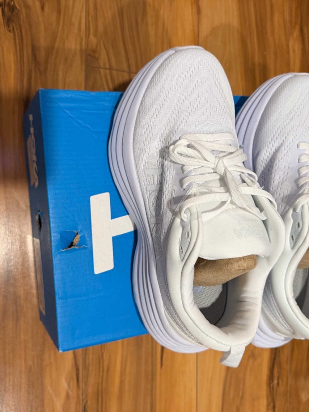 Hoka One One Blue Shoe Box with White Label
